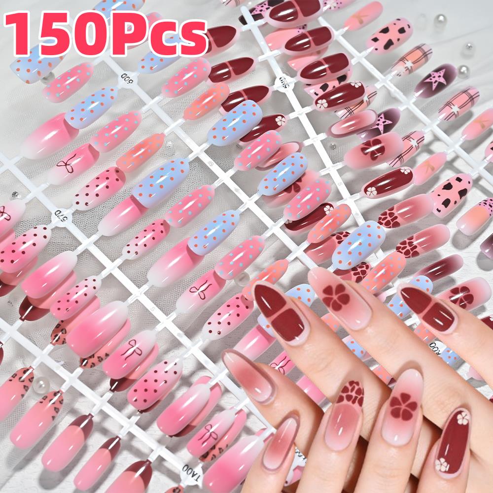 Pressed Flower Art - 150 Adet Pembe Mavi Ombre Leopar