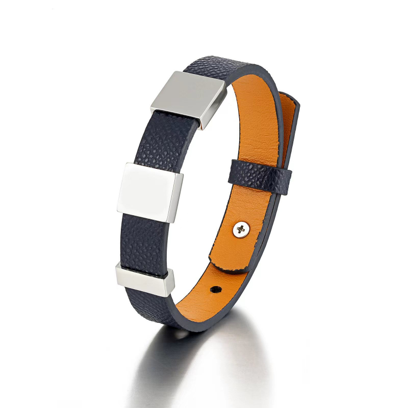Coordinates Bracelet - Moda paslanmaz çelik hakiki deri ayarlanabilir