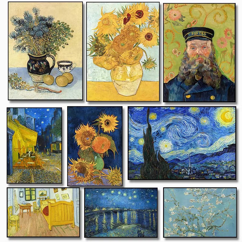 Photo Mosaic Print - Elmas Boyama Ünlü Sanatçı Vincent Van