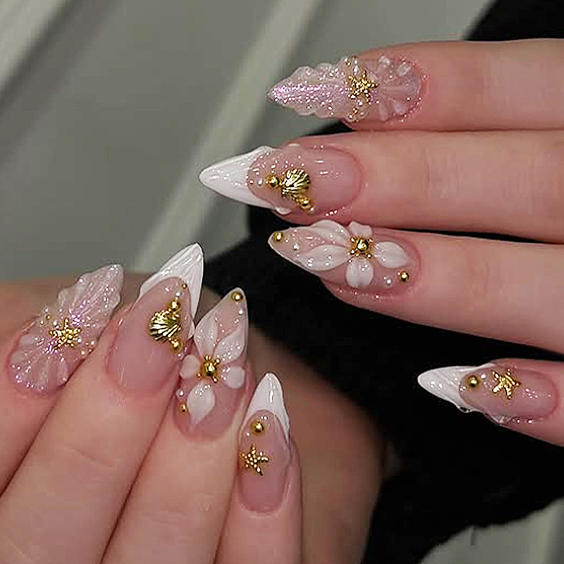 Pressed Flower Art - 24 adet bitmiş badem şekilli takma