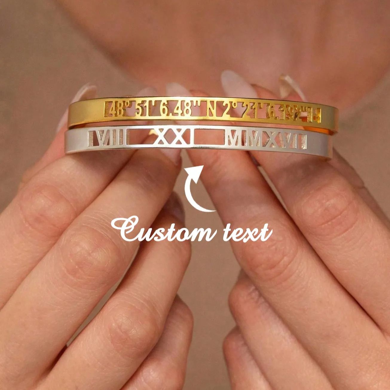 Coordinates Bracelet - Özel Tarih Koordinat Romen Rakamıyla Bilezik