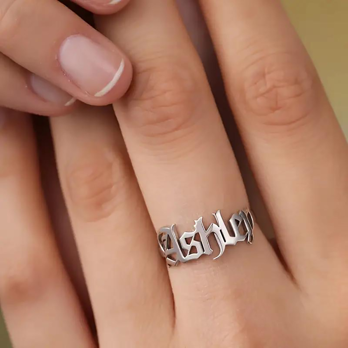 Initial Ring Custom - Özel Altın Yüzük Kadın Gotik Yüzükler