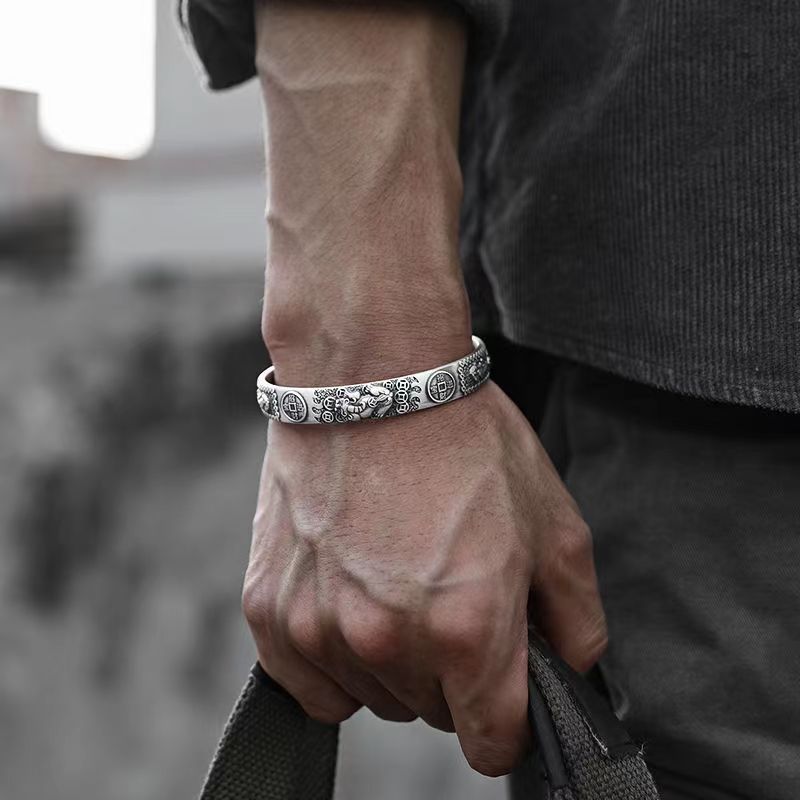 Coordinates Bracelet - Klasik Retro çin mitoloji şanslı Beast