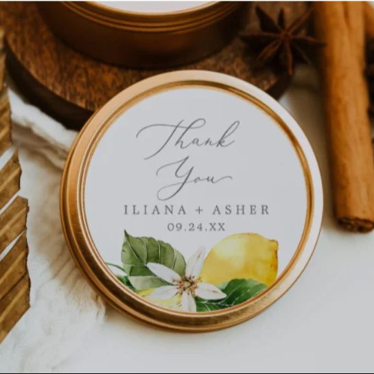 Özel Limon Düğün Teşekkür Eder - Personalised Candle Label incelemesi ve fiyatı