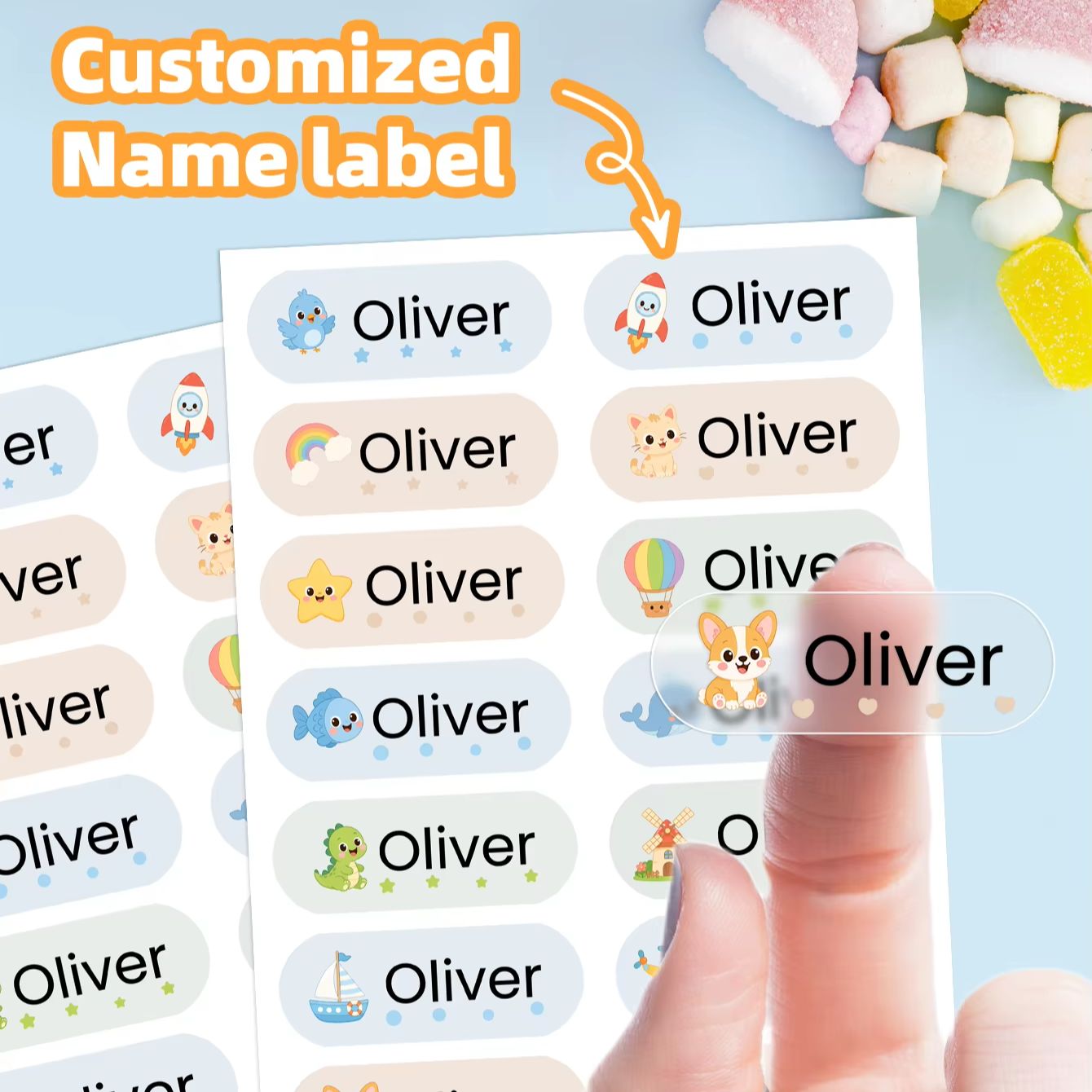 1-400 Adet Özel Çizgi Film İsi - Personalised Candle Label incelemesi ve fiyatı