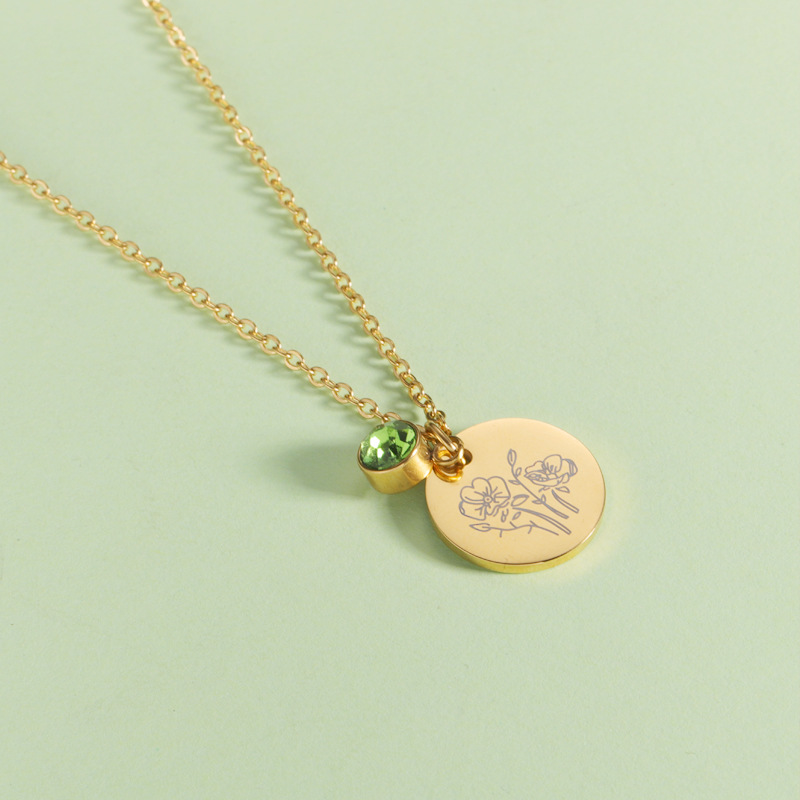 Kristal Birthstone kolye kadın - Birth Flower Necklace incelemesi ve fiyatı