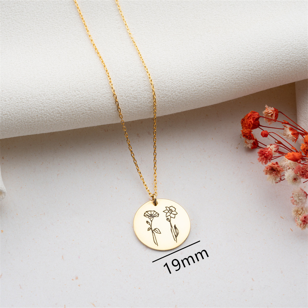 Aile Doğum çiçek Kolye Özel Ka - Birth Flower Necklace incelemesi ve fiyatı