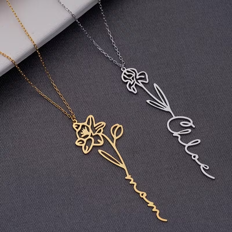 Kişiye Özel İsimli Kolye ve Do - Birth Flower Necklace incelemesi ve fiyatı